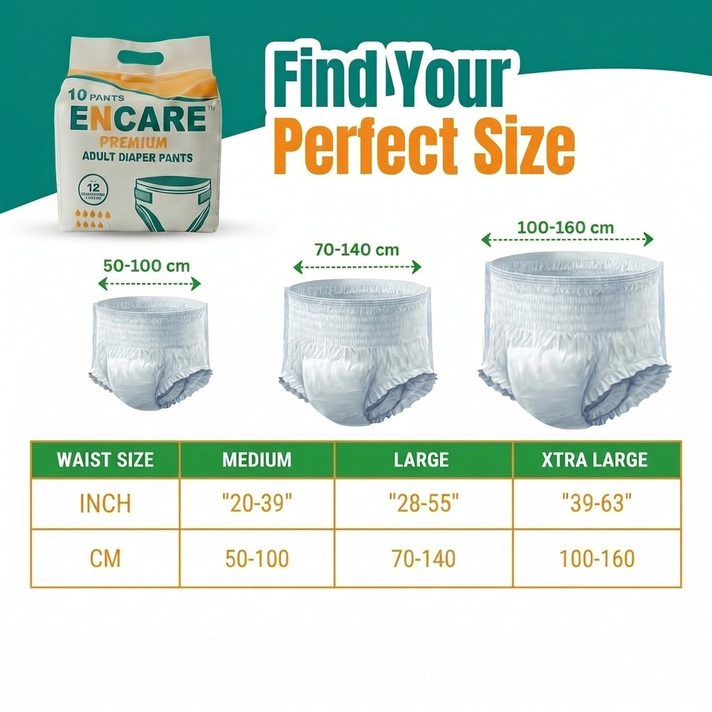 Encare Premium Adult Diapers Pant Style